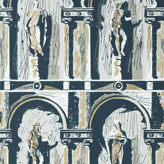 Montacute Wallpaper - Platinum Grey/Ink - ZPLW312966
