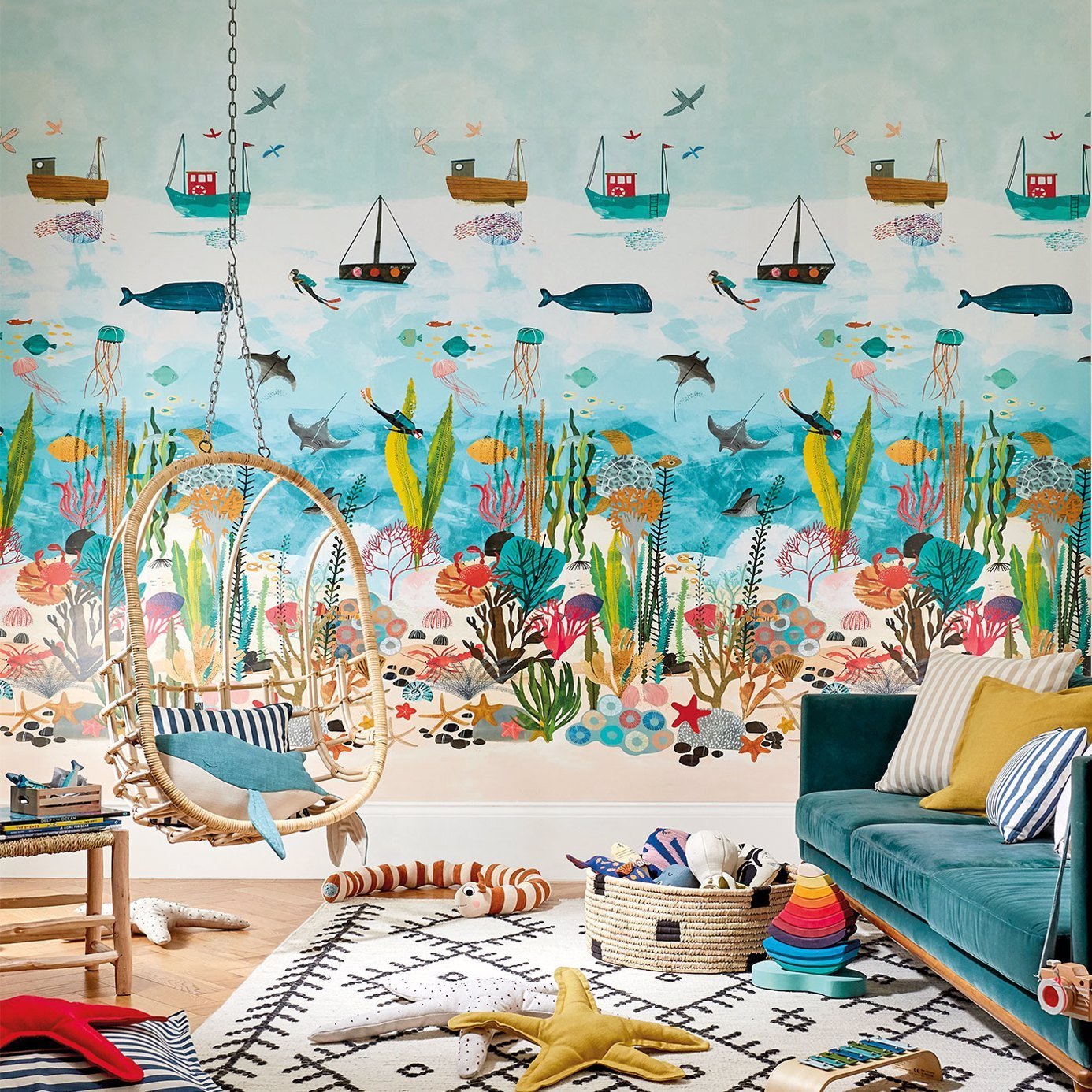 Above and Below Wallpaper - Marine Life - HLTF112648 - Harlequin - Premier Wallcovering