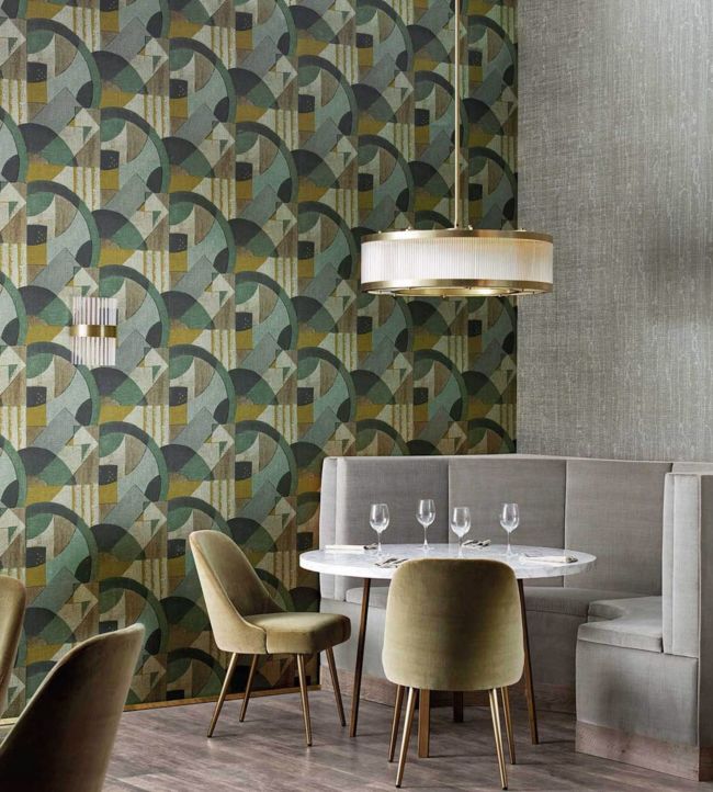 Abstract 1928 Wallpaper - Antique Olivine - ZRHW312887 - Zoffany - Morris Wallpaper