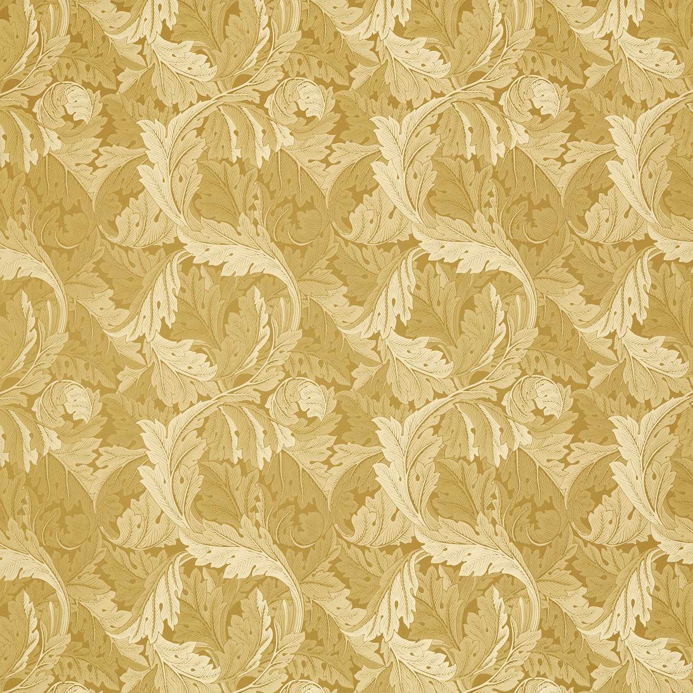 Acanthus Jacquard Fabric - Gold - Clarke & Clarke - F1740/02 - Morris Wallpaper