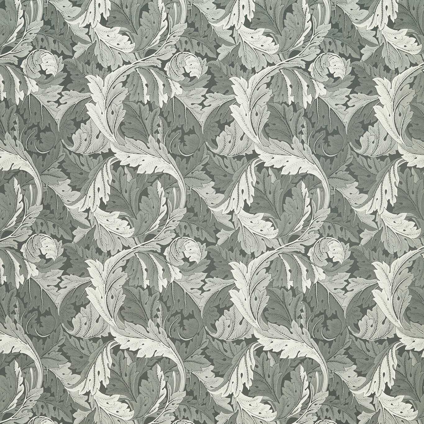 Acanthus Jacquard Fabric - Slate - Clarke & Clarke - F1740/05 - Morris Wallpaper