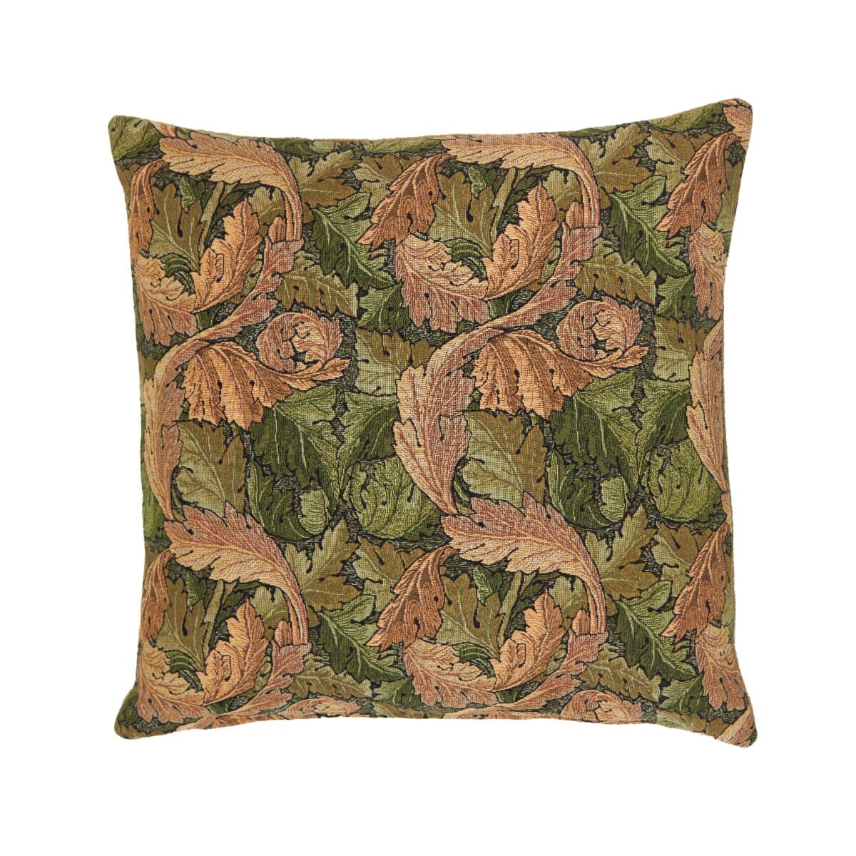 Acanthus Leaf Gold Tapestry Cushion with Feather Filler - Hines - 830-1 - Morris Wallpaper