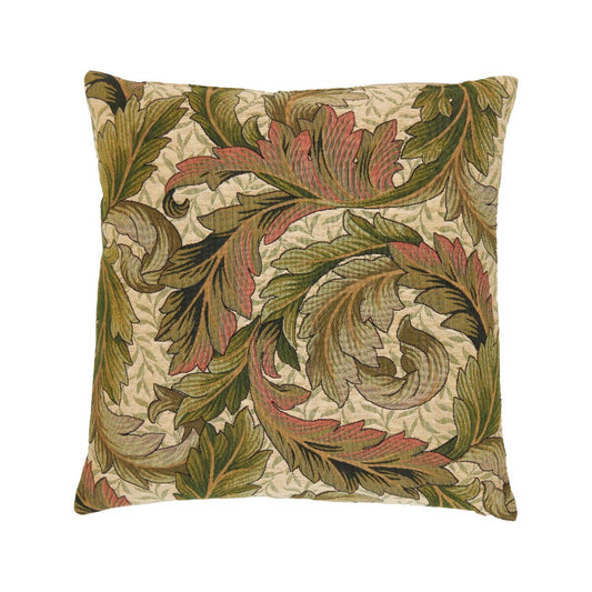 Acanthus & Lily Summer Tapestry Cushion with Feather Filler - Hines - 1053-2 - Morris Wallpaper