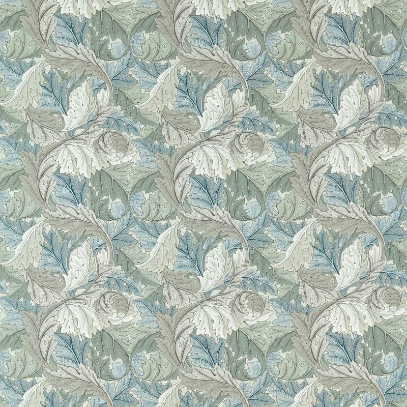 Acanthus Outdoor Fabric - Mineral Blue/Linen - Morris & Co - 227116 - Premier Wallcovering