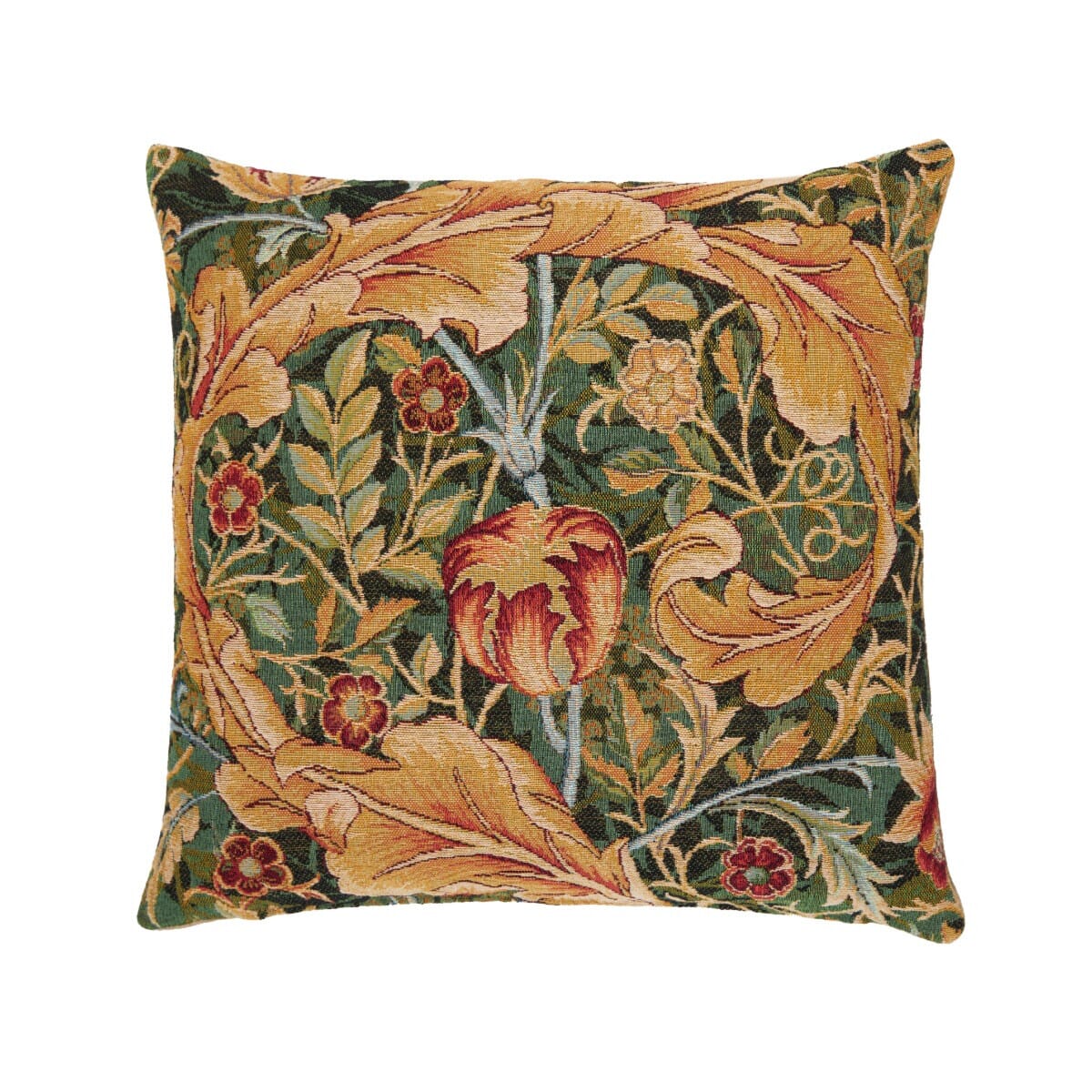 Acanthus Swirl I Woolblend Tapestry Cushion with Feather Filler - Hines - 1176 - Morris Wallpaper
