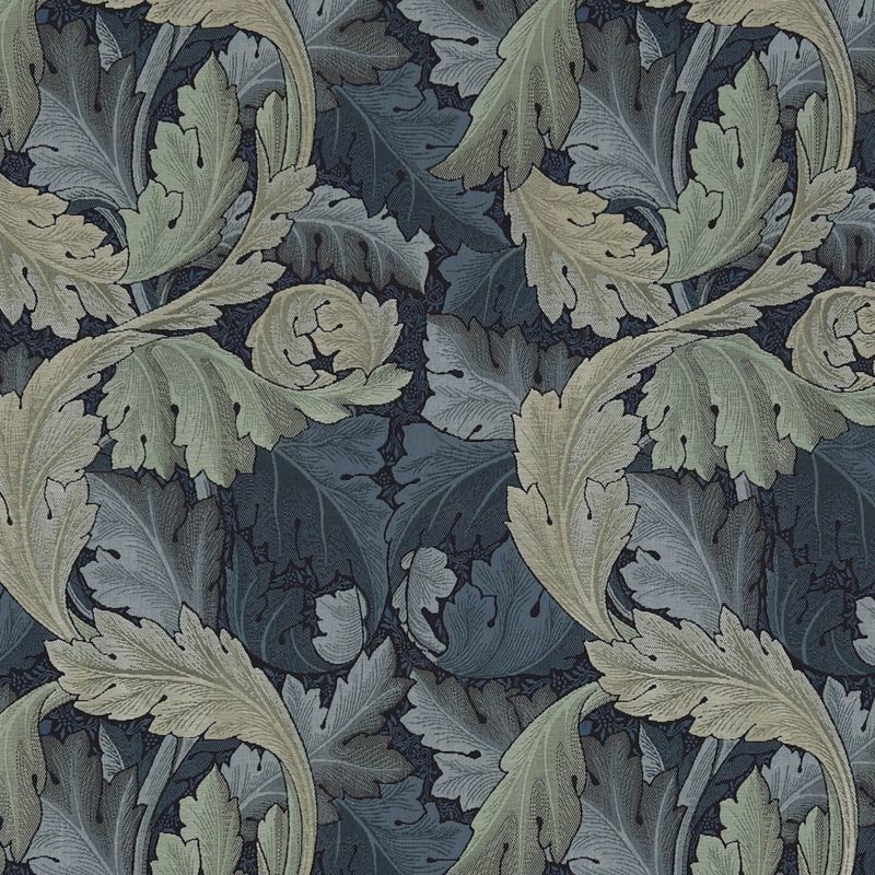 Acanthus Tapestry Fabric - Indigo/Mineral - Morris & Co - 230272 - Premier Wallcovering