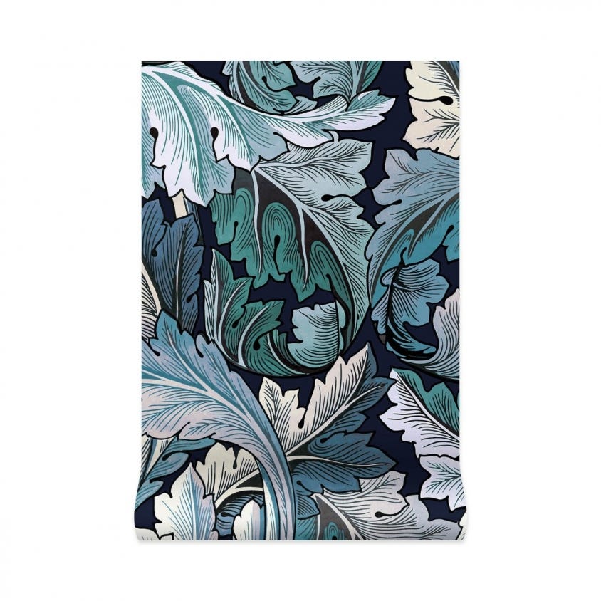 ACANTHUS Wallpaper - Blue & Midnight - 1-WA-ACA-DI-B&M-XXX - House of Hackney - Morris Wallpaper