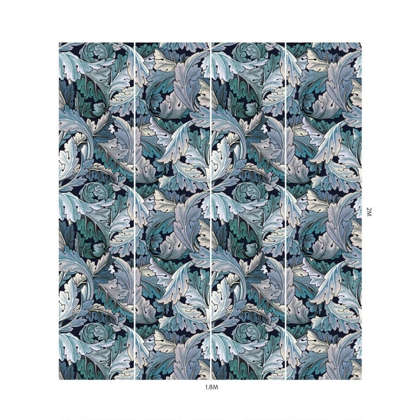 ACANTHUS Wallpaper - Blue & Midnight - 1-WA-ACA-DI-B&M-XXX - House of Hackney - Morris Wallpaper