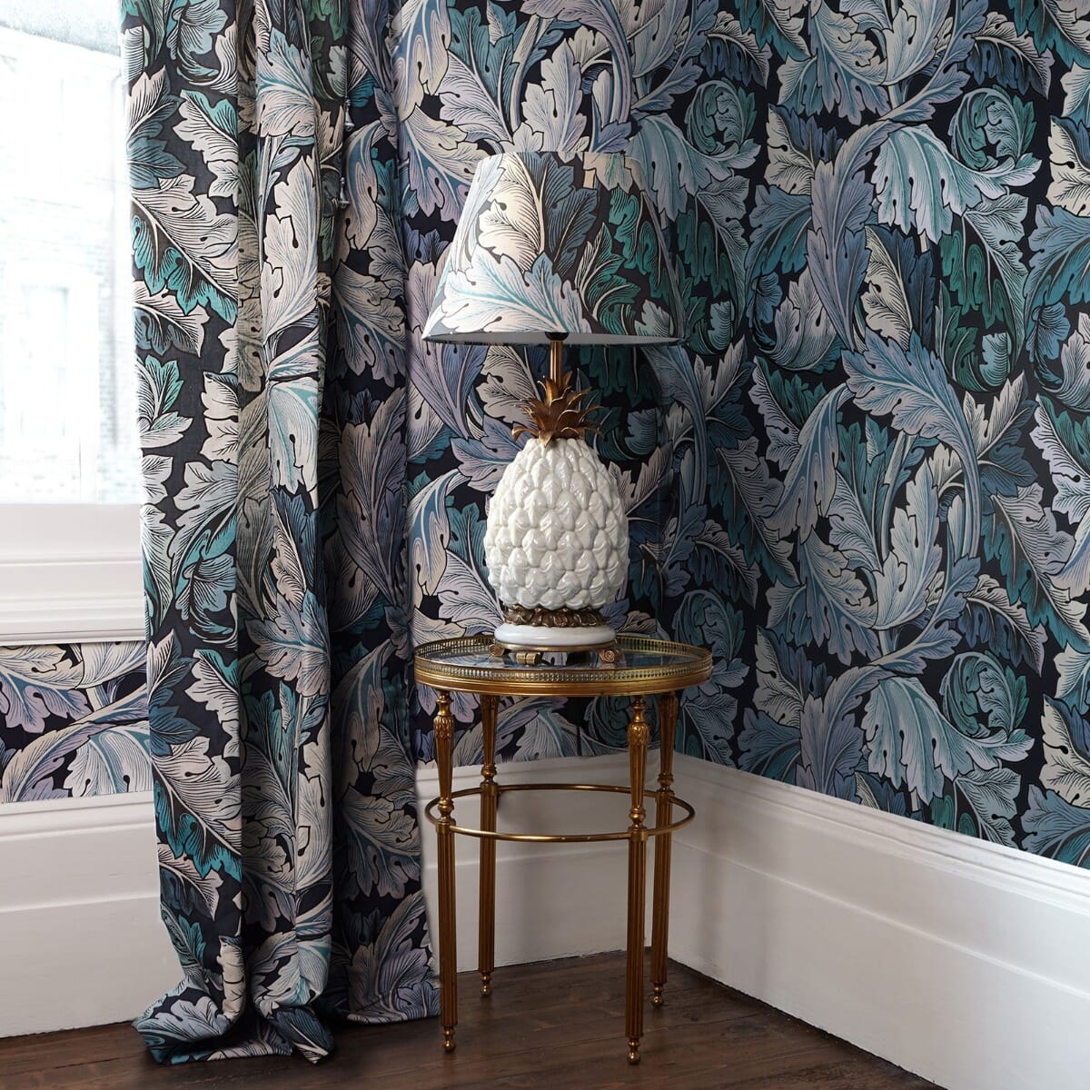 Acanthus Wallpaper - Blue & Midnight - House of Hackney - 1-WA-ACA-DI-B&M-XXX - Morris Wallpaper