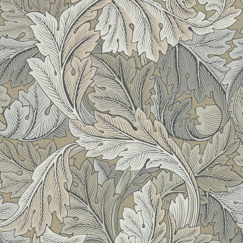 Acanthus Wallpaper - Manilla/Stone - Morris & Co - 216441 - Morris Wallpaper