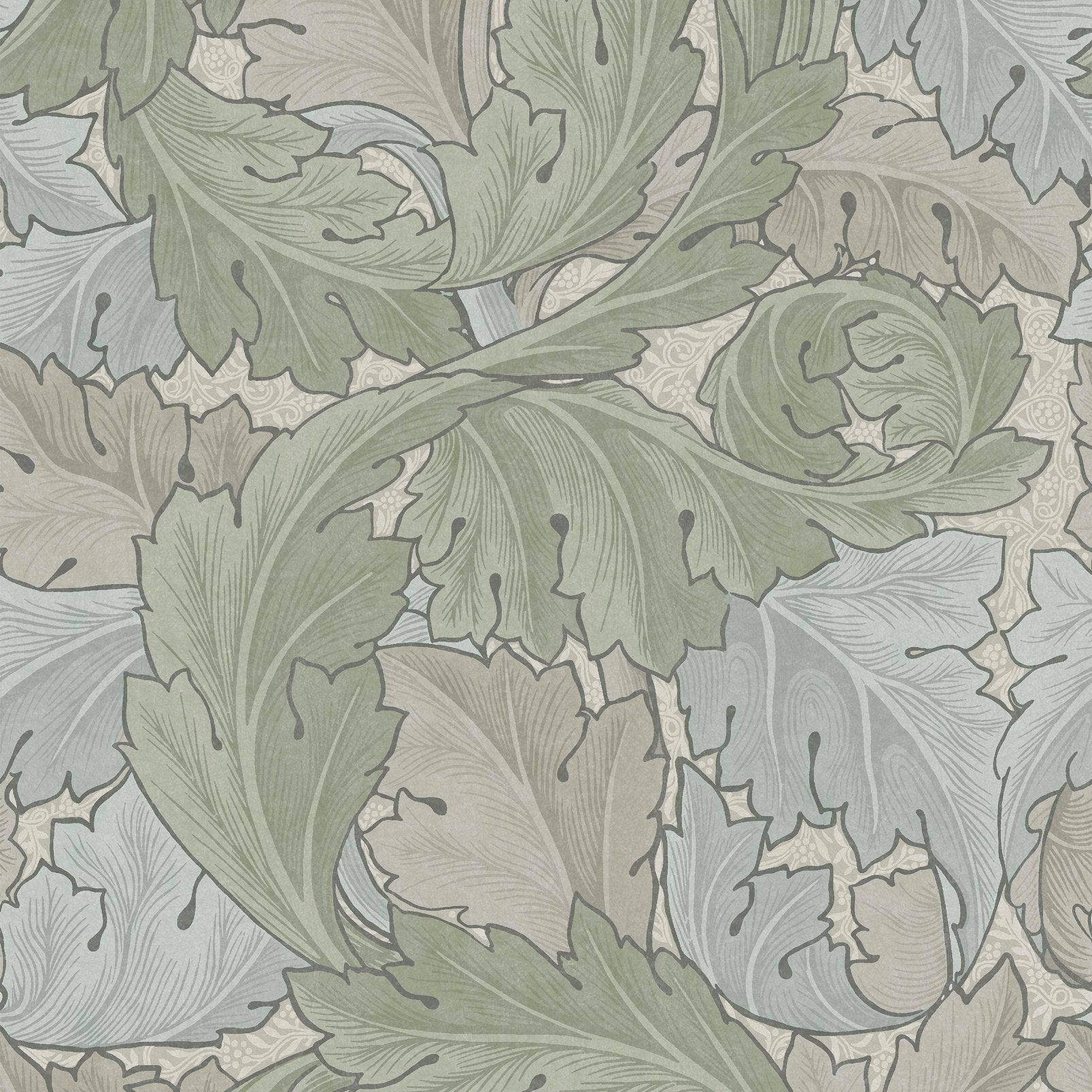 Acanthus Wallpaper - Sage & Duck Egg - 124228 - William Morris AH - Premier Wallcovering