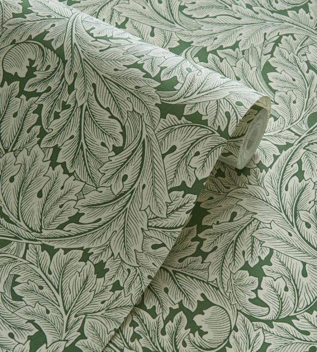 Acanthus Wallpaper - Sage - W0175/01 - Clarke & Clarke - Morris Wallpaper