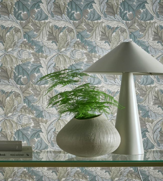 Acanthus Wallpaper - Sage - W0175/01 - Clarke & Clarke - Morris Wallpaper