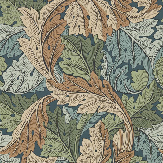 Acanthus Wallpaper - Slate Blue/Thyme - Morris & Co - 216440 - Morris Wallpaper
