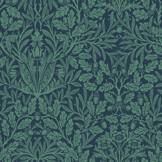 140489 - Acorn Wallpaper - Heritage Blue - William Morris