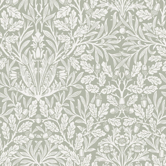140492 - Acorn Wallpaper - Sage - William Morris