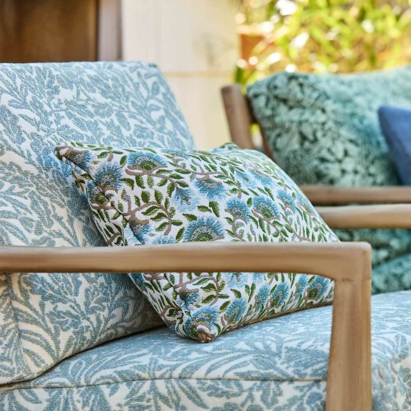 Acorn Weave Outdoor Fabric - Mineral Blue - Morris & Co - 237569 - Premier Wallcovering