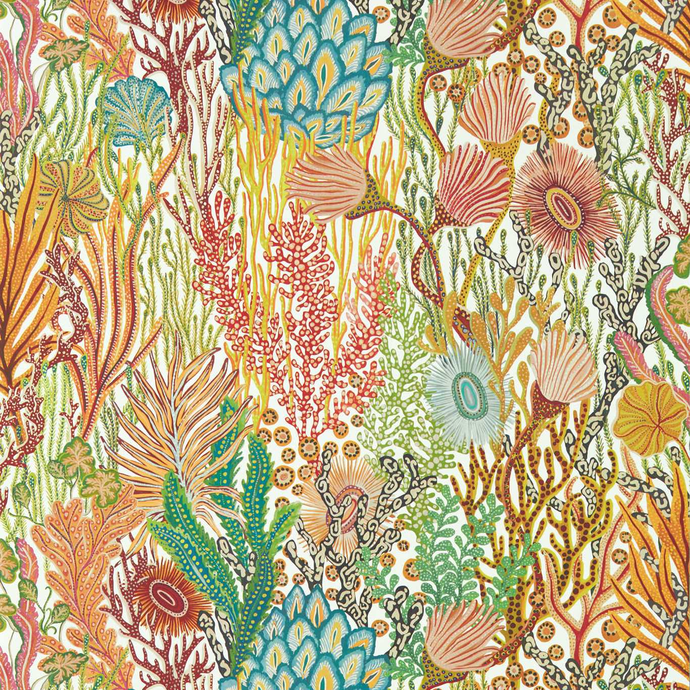 Acropora Wallpaper - Brazilian Rosewood/Nectar/Tree Canopy - Harlequin - HTEW112779 - Morris Wallpaper