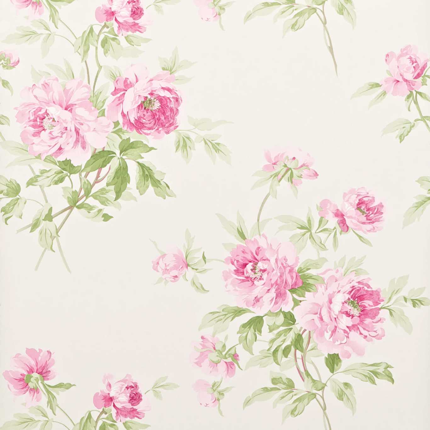 Adele Wallpaper - Raspberry/Ivory - DCAVAD104 - Sanderson - One Sixty - Morris Wallpaper