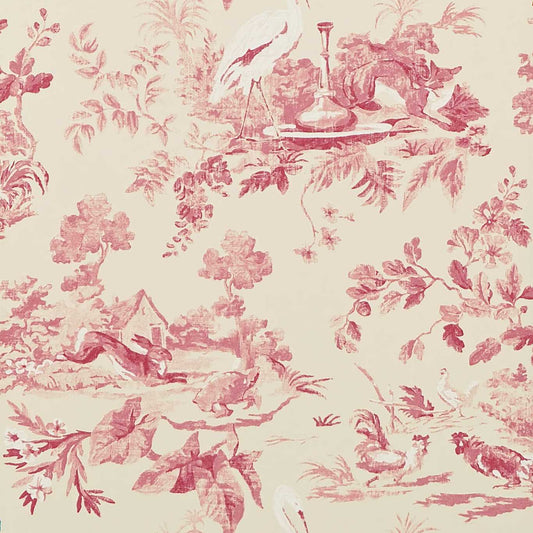 Aesop’s Fables Wallpaper - Pink - DCAVAE101 - Sanderson
