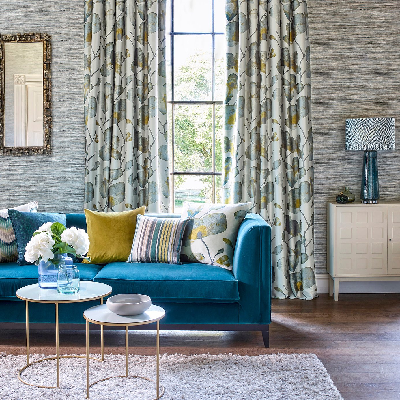 Affinity Wallpaper - Teal/Litchen - Harlequin - HMWF111955 - Morris Wallpaper