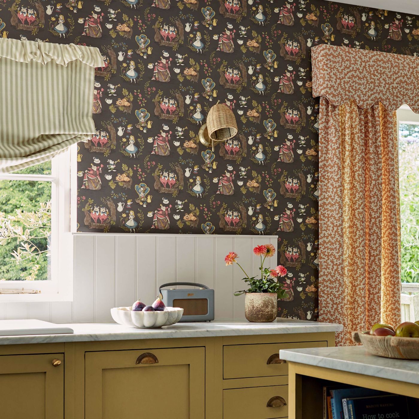 Alice In Wonderland Wallpaper - Puddle Blue - Sanderson - DDIW217286 - Morris Wallpaper