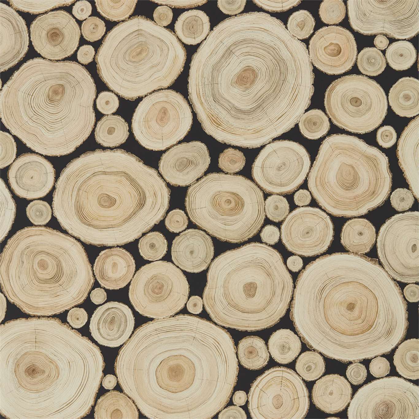 Alnwick Logs Wallpaper - Lacquer Black - DEBB216510