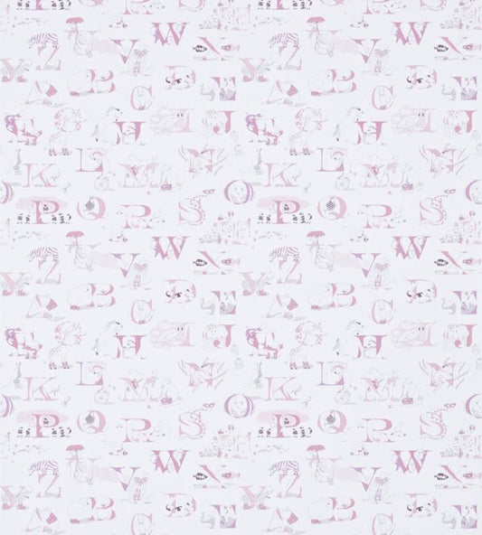 Alphabet Zoo Wallpaper - Pink - 214024 - Sanderson - Morris Wallpaper