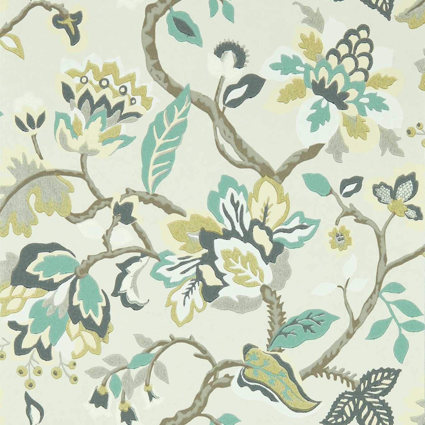 Amanpuri Wallpaper - Grey Mist - DOSW217045 - Sanderson - One Sixty - Morris Wallpaper