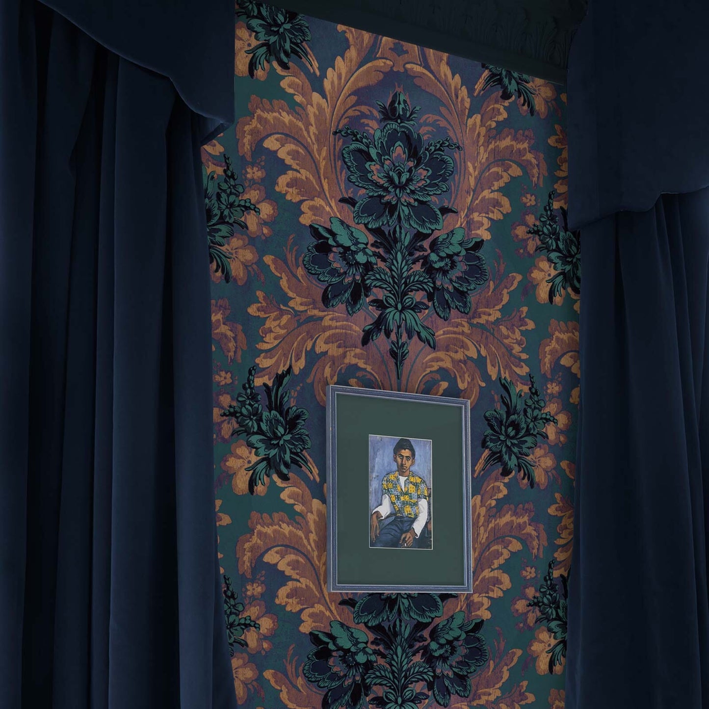 Amarantha Wallpaper - Ink - House of Hackney - 1-WA-AMA-DI-INK-XXX - Morris Wallpaper