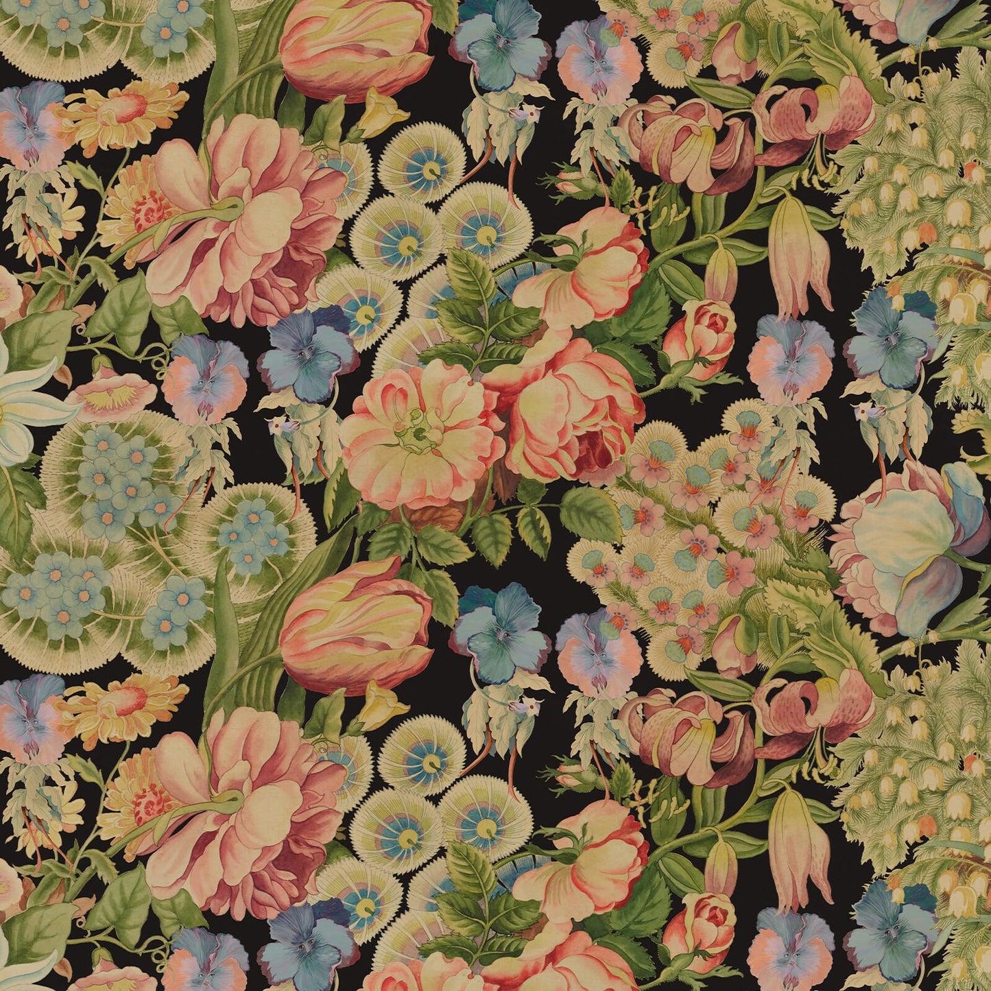 Amatoria Wallpaper - Noir - House of Hackney - 1-WA-AMT-DI-NOI-XXX - Morris Wallpaper