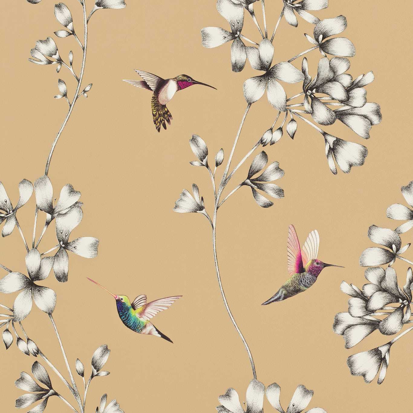 Amazilia Wallpaper - Bronze - Harlequin - HAMA111063 - Morris Wallpaper