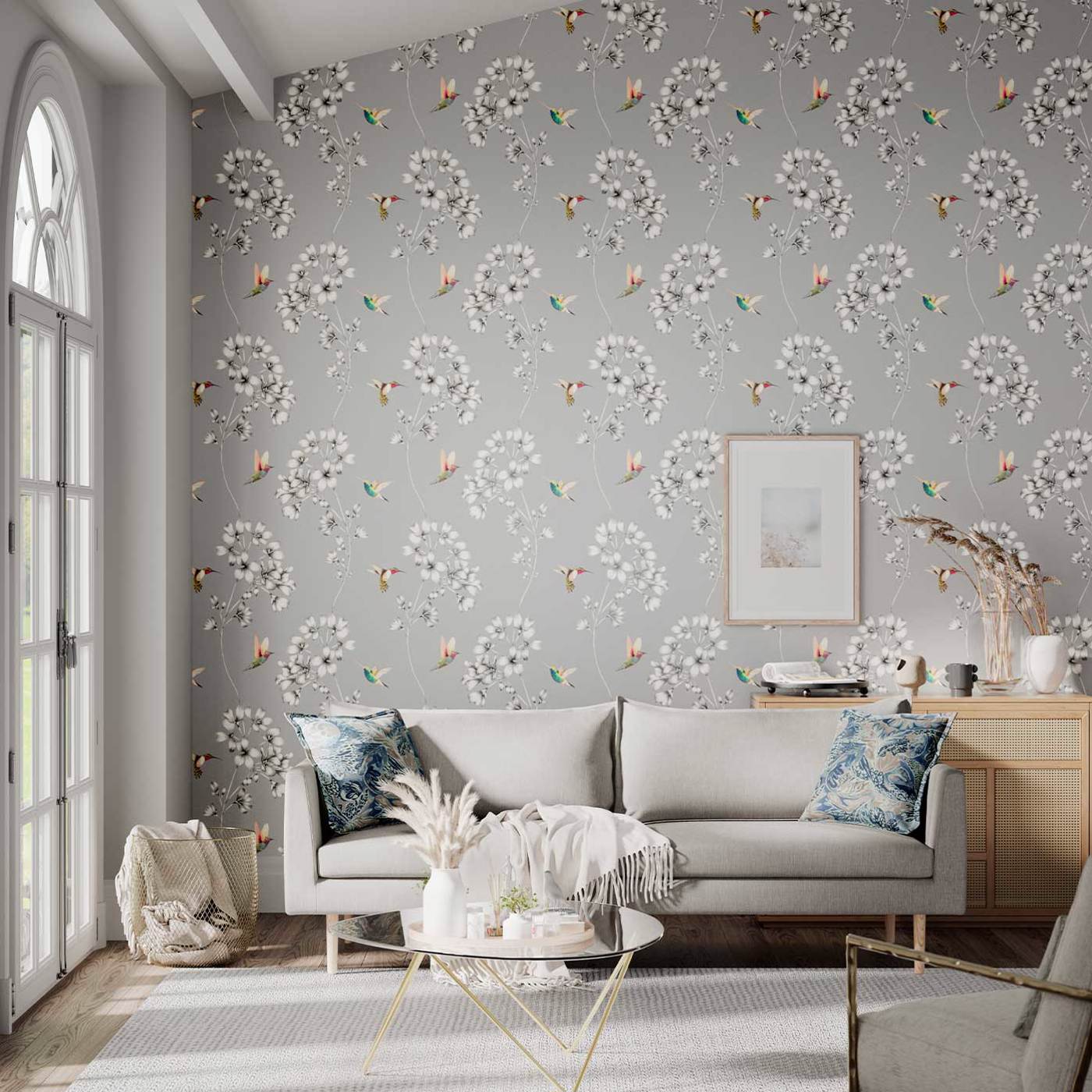 Amazilia Wallpaper - French Grey/Stone - Harlequin - HTEW112605 - Morris Wallpaper