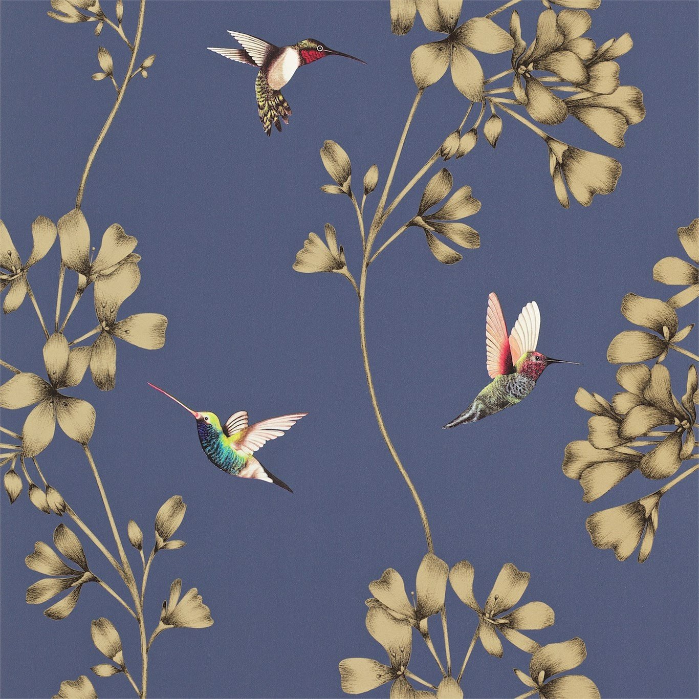 Amazilia Wallpaper - Indigo - Harlequin - HAMA111059 - Morris Wallpaper