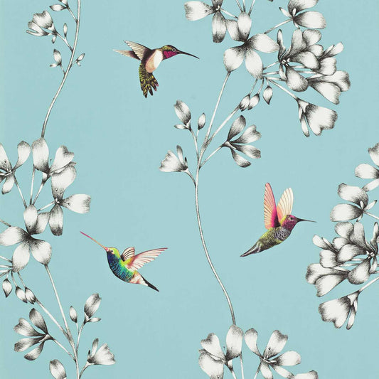 Amazilia Wallpaper - Sky - Harlequin - HAMA111060 - Morris Wallpaper