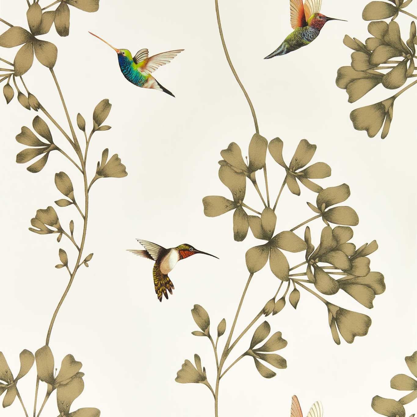 Amazilia Wallpaper - Stone/Gold - Harlequin - HTEW112607 - Morris Wallpaper