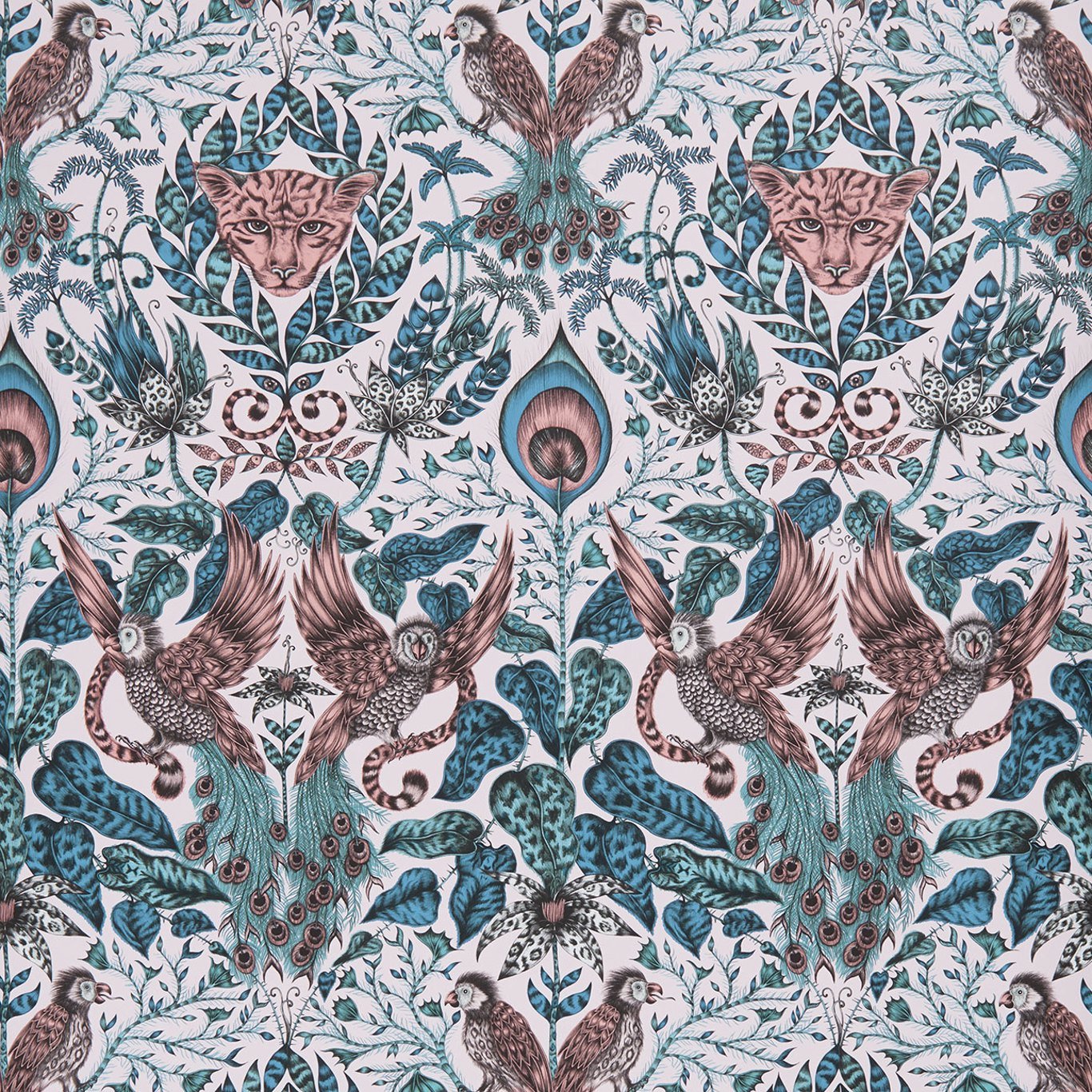 Amazon Wallpaper - Pink - Clarke & Clarke - W0098/04 - Morris Wallpaper