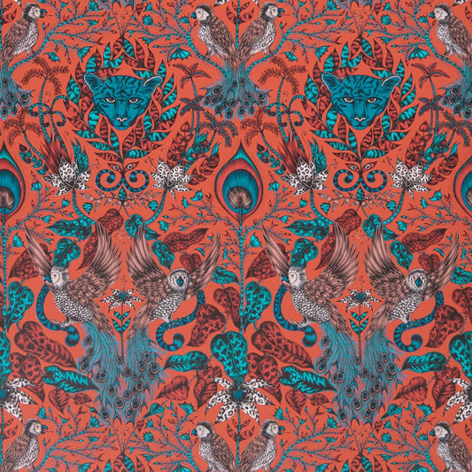 Amazon Wallpaper - Red - Clarke & Clarke - W0098/05 - Morris Wallpaper