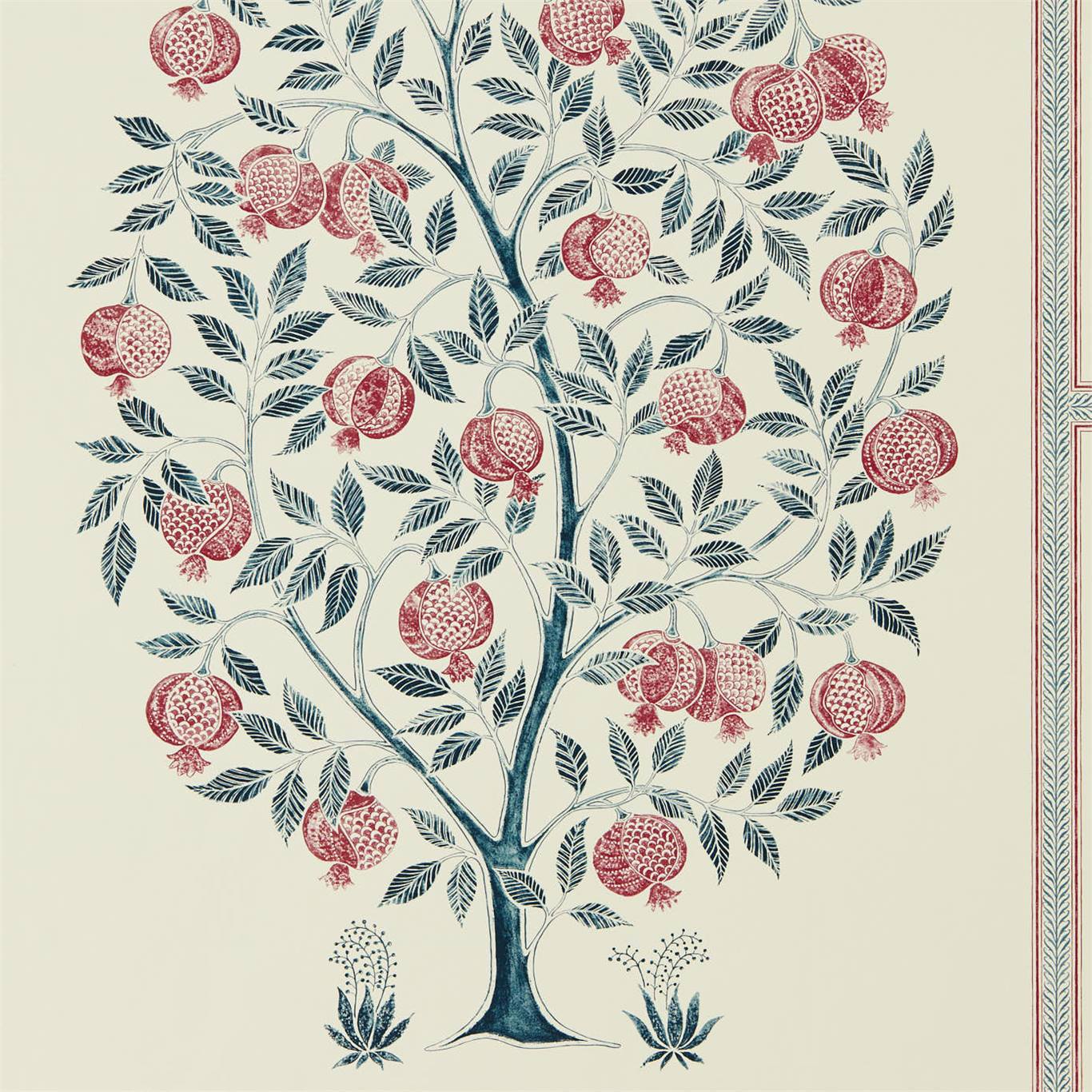 Anaar Tree Wallpaper in Annato/Blueberry - DCPW216790 – Morris Wallpaper