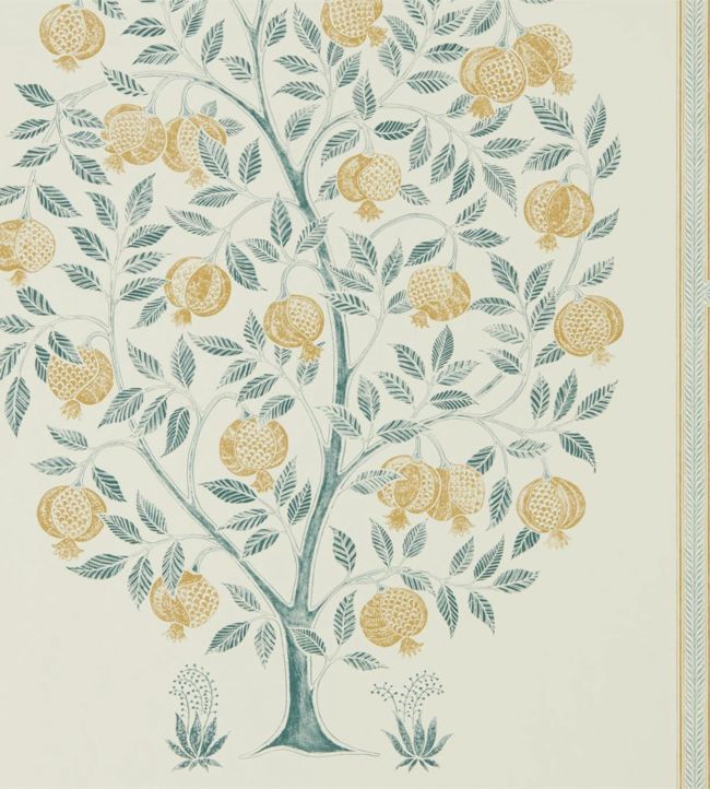 Anaar Tree Wallpaper - English Grey/Woad - 216792 - Sanderson - Morris Wallpaper