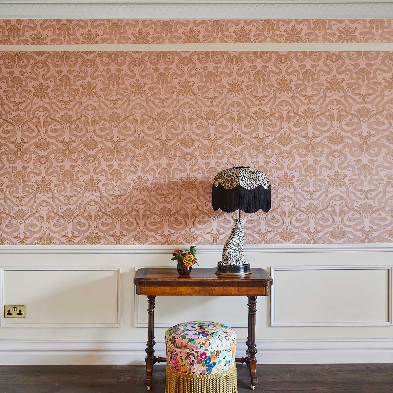 Anaconda Wallpaper - Dusky-Pink - House of Hackney - 1-WA-ANC-TR-PNK-XXX-001 - Morris Wallpaper