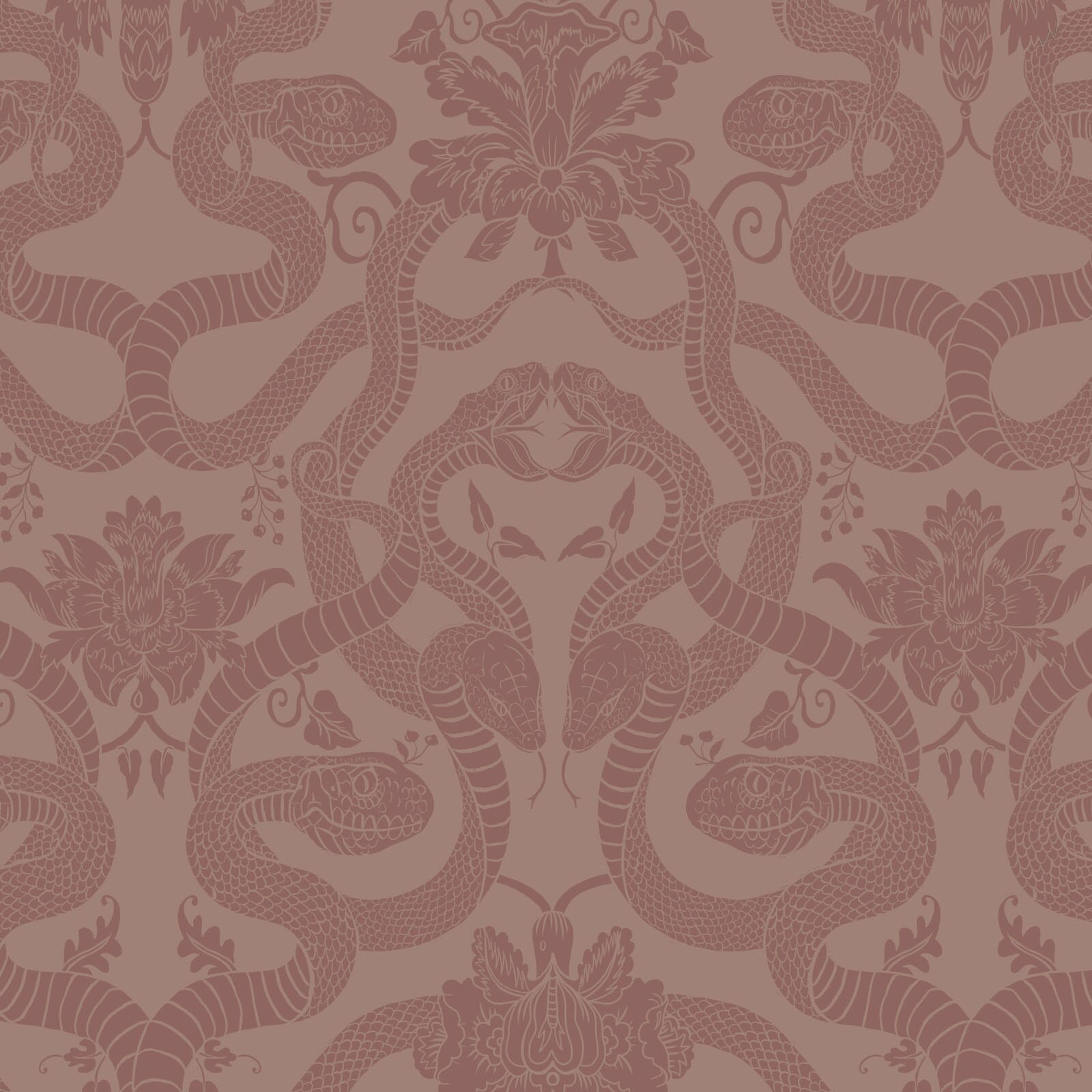 Anaconda Wallpaper - Dusky-Pink - House of Hackney - 1-WA-ANC-TR-PNK-XXX-001 - Morris Wallpaper