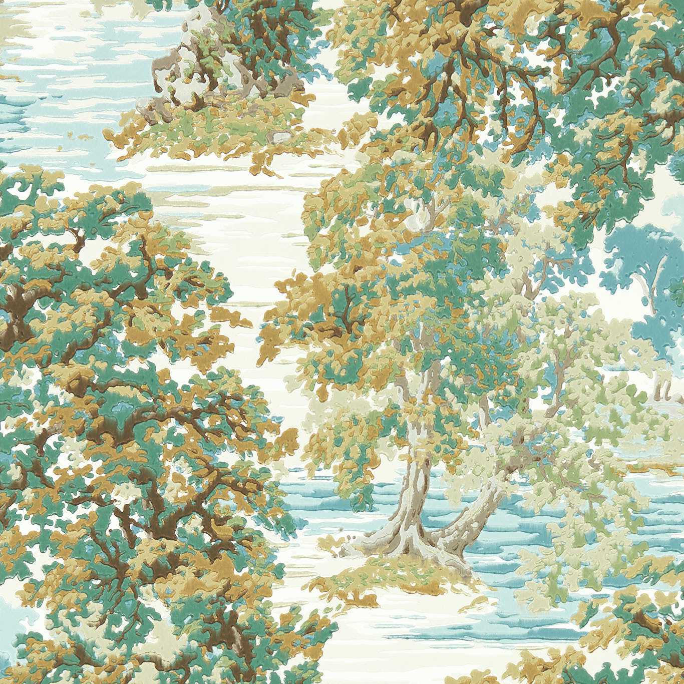 Ancient Canopy Wallpaper - Moss - DABW217221 - Sanderson