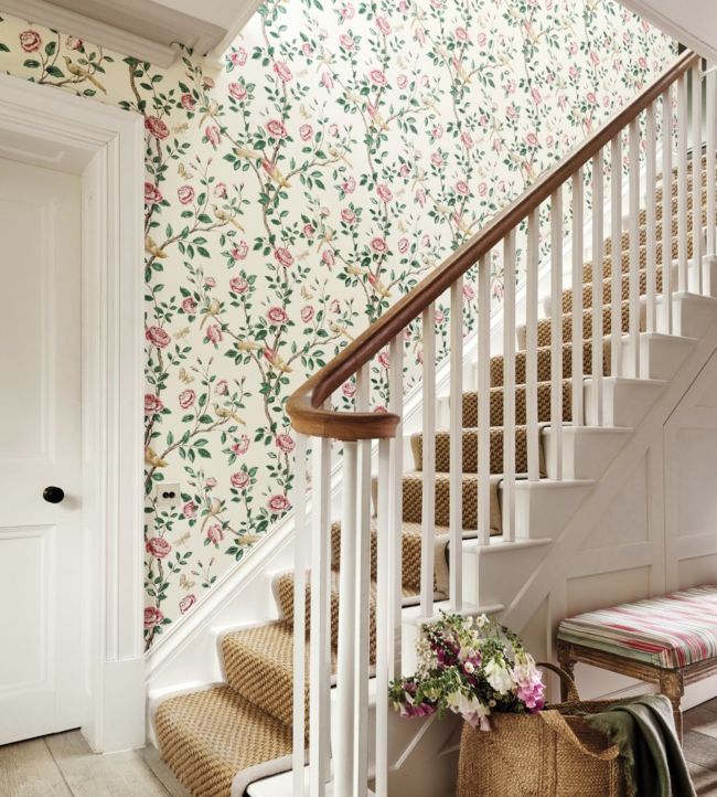 Andhara Wallpaper - Rose/Cream - DCPW216795 - Sanderson - Morris Wallpaper