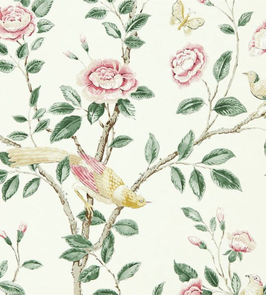 Andhara Wallpaper - Rose/Cream - DCPW216795 - Sanderson - Morris Wallpaper