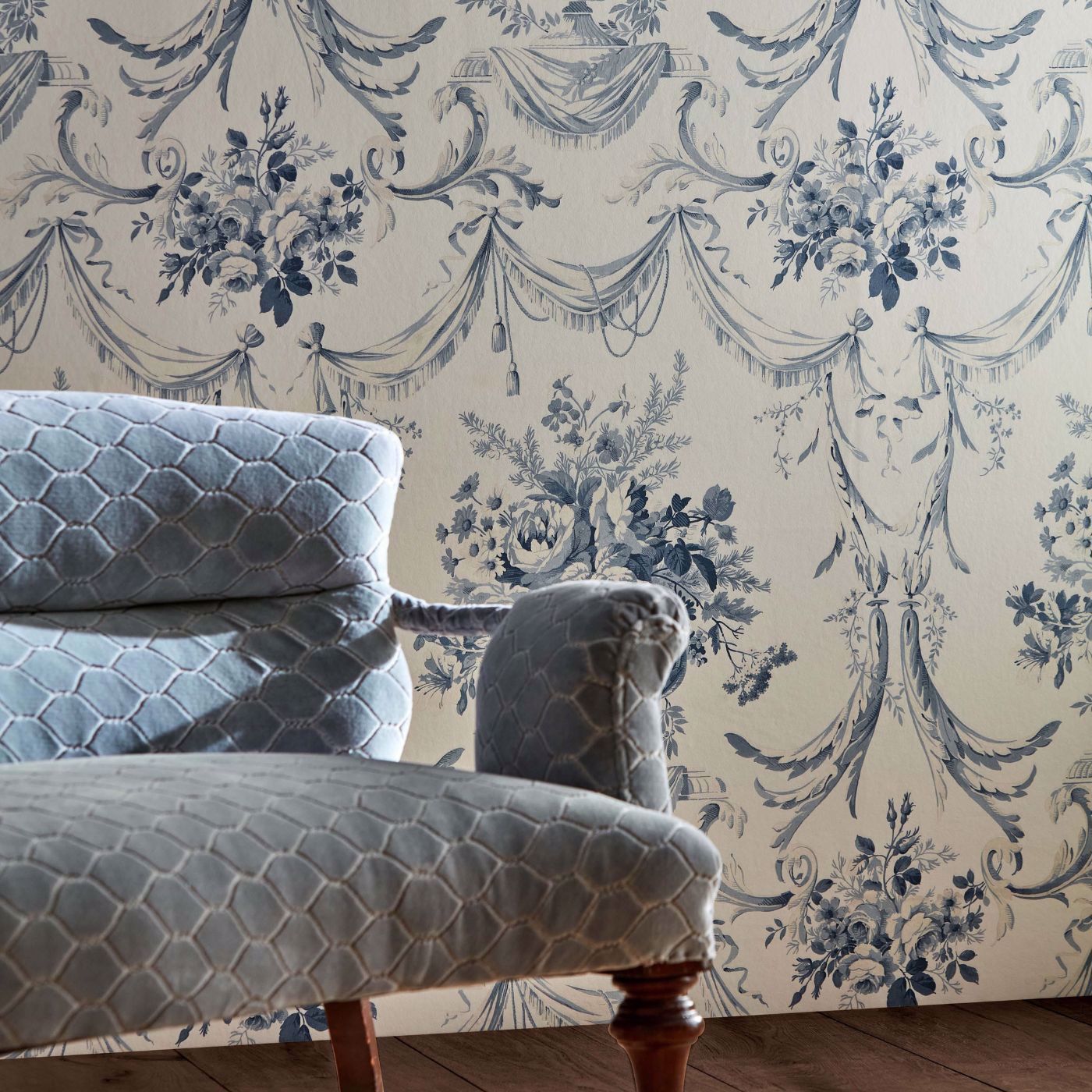 Andromeda's Cup Wallpaper - Olympic Blue - Sanderson - DGDW217316 - Morris Wallpaper