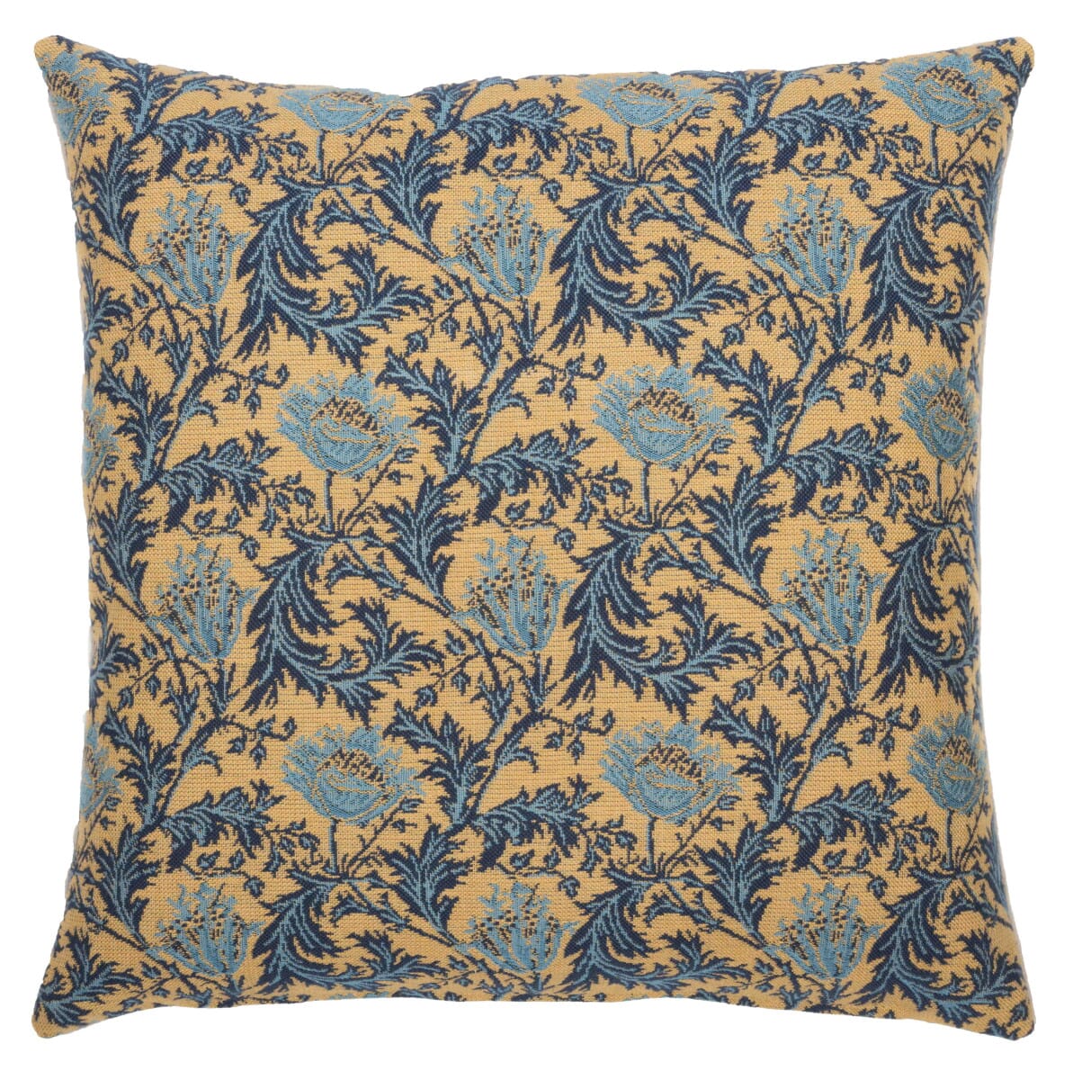 Anemone Gold Tapestry Cushion with Feather Filler - Hines - 829 - Morris Wallpaper