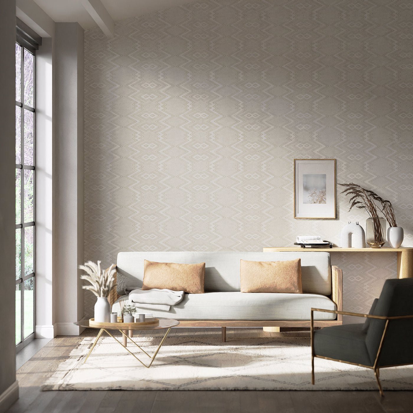 Ankara Wallpaper - Sail Cloth/ Diffused Light - HQN2112847 - Harlequin - Premier Wallcovering