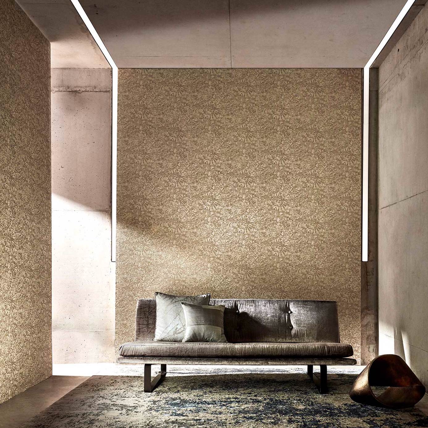 Anthology Ammonite Wallpaper - Charcoal/Brass - Harlequin - EANW112562 - Morris Wallpaper
