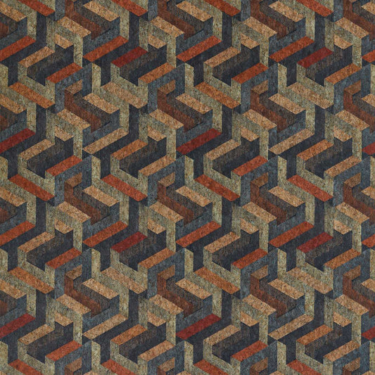 Anthology Escheresque Wallpaper - Copper/Slate - Harlequin - EANW112583 - Morris Wallpaper